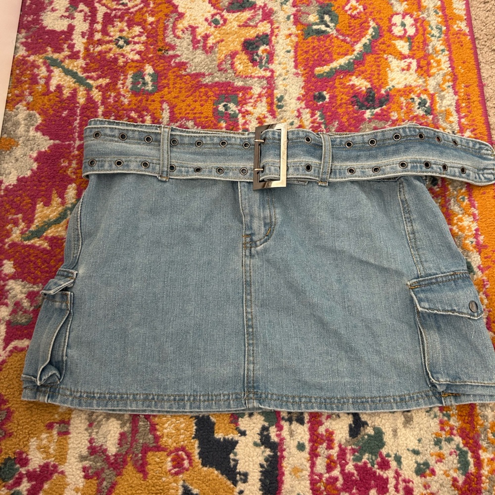 Princess Polly Light Blue Denim Cargo Skirt